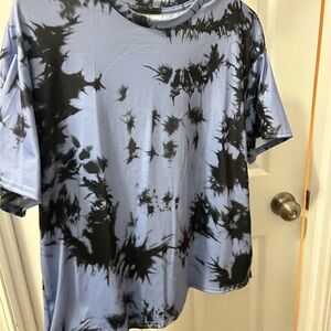 SHEIN Black and Blue Tie-Dye Men's Tee